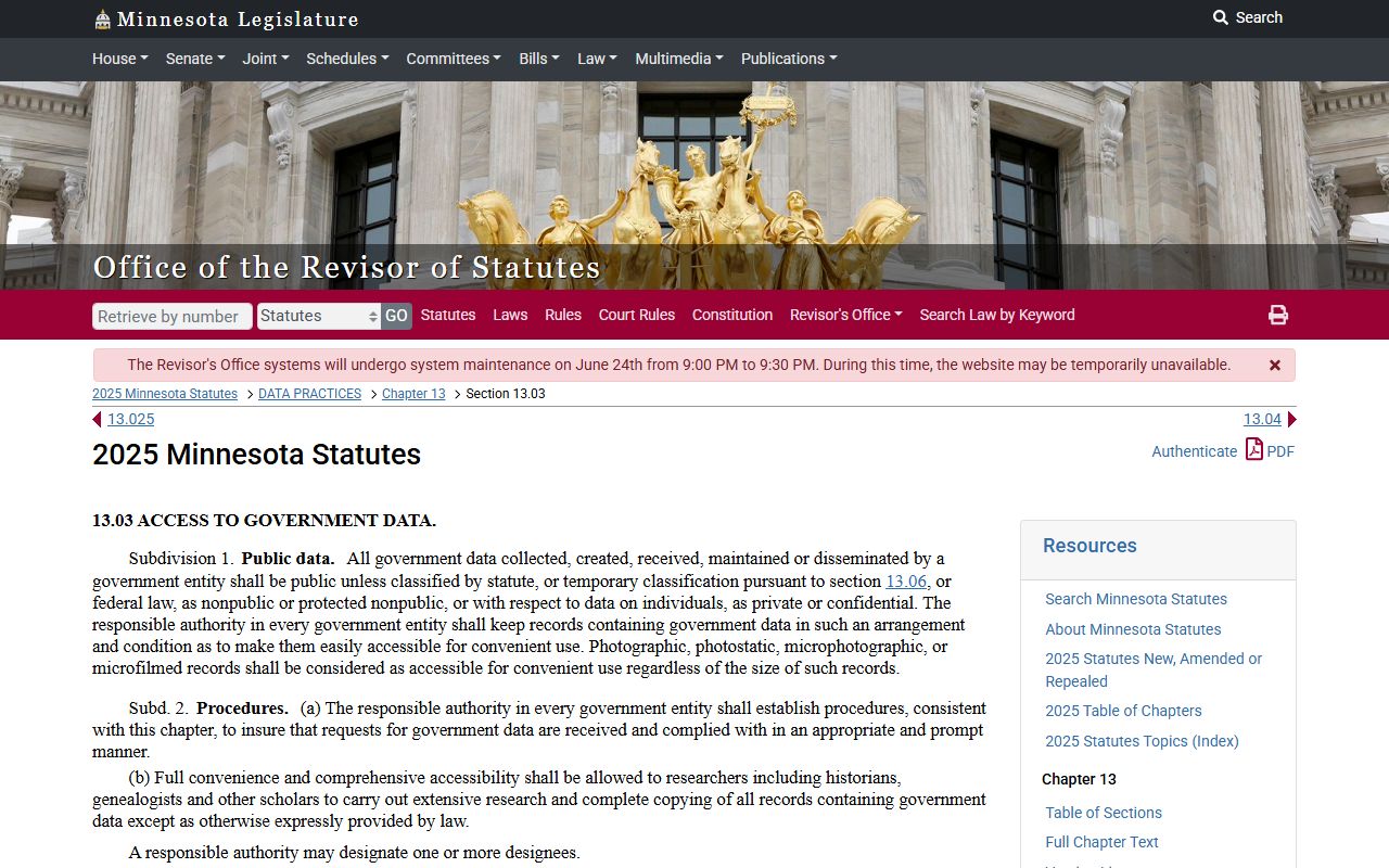 Kandiyohi County court records Minnesota Government Data Practices Act