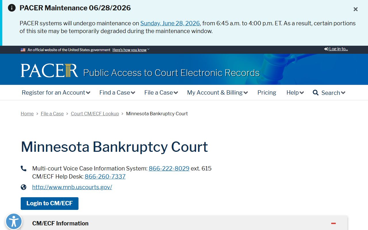 Kandiyohi County court records federal bankruptcy PACER lookup