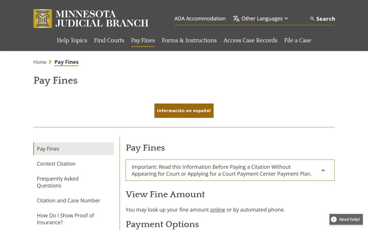 Kandiyohi County court records payment and citation lookup